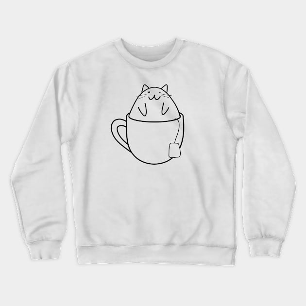 Cat in a Cup Crewneck Sweatshirt by Octeapus